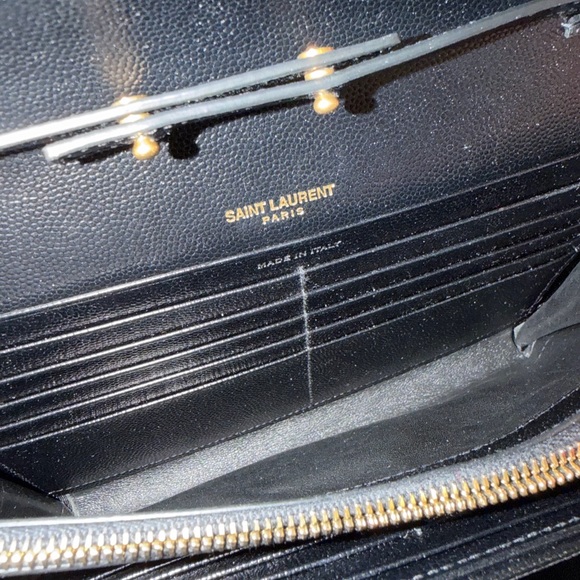 SAINT LAURENT Black Monogramme Envelope Chain Wallet Bag - Picture 15 of 16